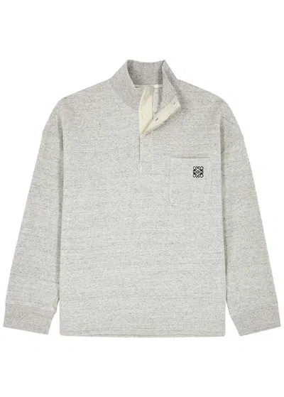 Loewe Anagram-embroidered Cotton Sweatshirt In Grey