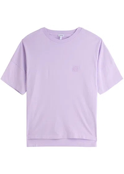 Loewe Anagram-embroidered Cotton T-shirt In Purple