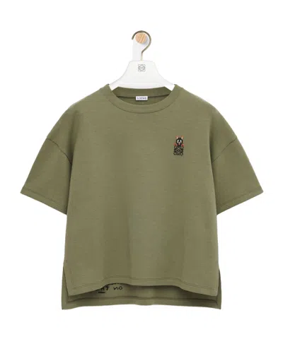Loewe Regular Fit T-shirt In Cotton Blend In Green