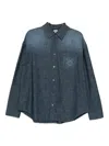Loewe Anagram-embroidered Denim Shirt In Blue