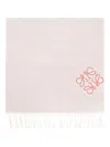 Loewe Anagram-embroidered Fringed Scarf In Pink