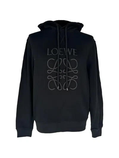 Pre-owned Loewe Anagram Embroidered Hoodie In Black