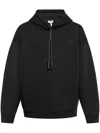 Loewe Long-sleeved Hooded Hoodie In Black