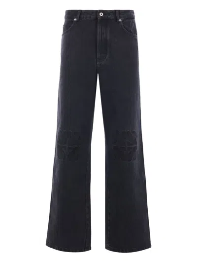 LOEWE ANAGRAM EMBROIDERED JEANS