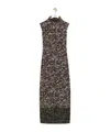 Loewe Anagram-embroidered Knit-print Dress In Black