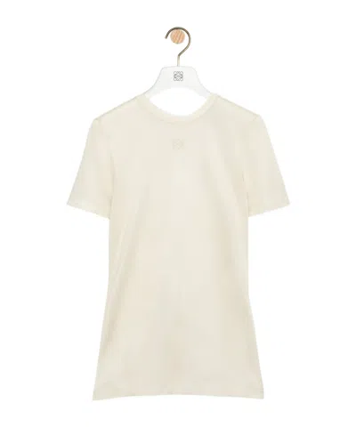 Loewe Anagram-embroidered Knotted T-shirt In Nude
