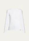 Loewe Anagram Embroidered Long Sleeve Top In White