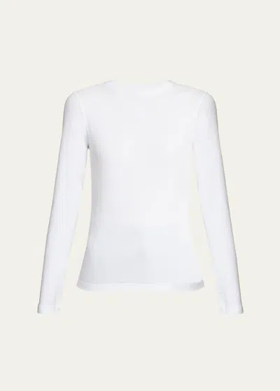 Loewe Anagram Embroidered Long Sleeve Top In White