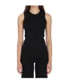 Loewe Anagram Embroidered Ribbed Top In Black