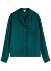 Loewe Anagram-embroidered Silk-satin Blouse
