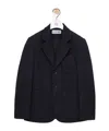 Loewe Anagram Embroidered Single-breasted Jacket In Blue