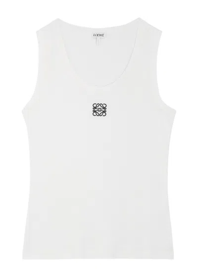Loewe Anagram-embroidered Stretch-cotton Tank In White
