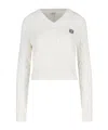 Loewe Logo Crop Sweater In White
