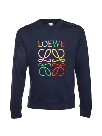 Pre-owned Loewe Anagram Embroidered Sweatshirt In Blue