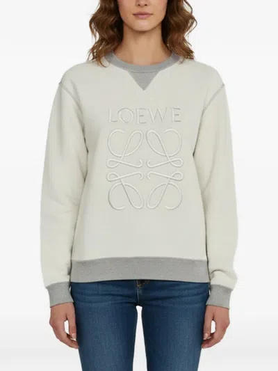 Pre-owned Loewe Anagram Embroidered Sweatshirt In Grey