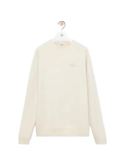 Loewe Anagram Embroidered Sweatshirt In Neutral