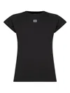 Loewe Black Cotton-blend T-shirt With Anagram Logo Women In Black