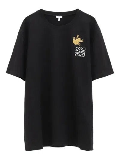 Loewe Anagram-embroidered T-shirt In Black