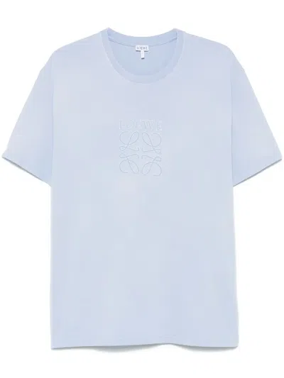 Loewe Anagram-embroidered T-shirt In Blue