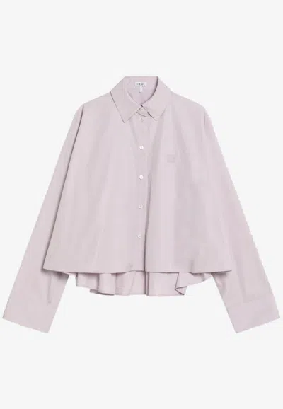 Loewe Anagram Embroidered Trapeze Shirt In Purple