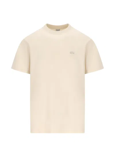 Loewe Anagram Embroidered T-shirt In Neutral