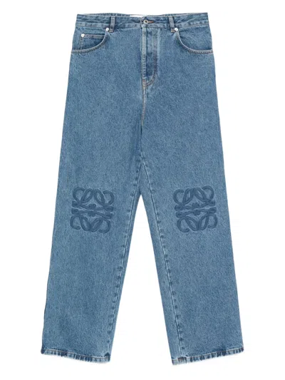 Loewe Loose-fit Anagram Jeans In Medium In Blue