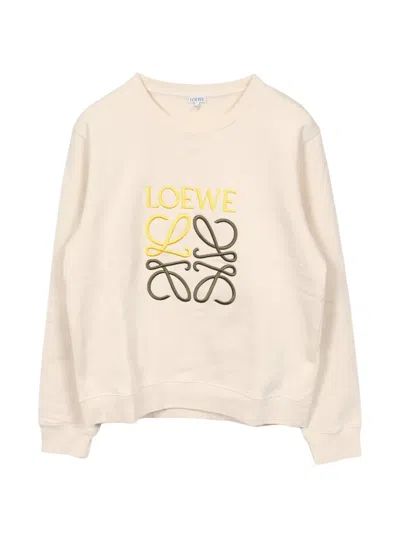 Pre-owned Loewe Anagram Embroidery Sweatshirt In Neutral
