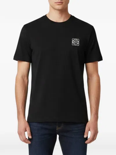 Pre-owned Loewe Anagram Embroidery T-shirt In Black