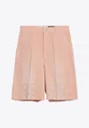 Loewe Pink Cotton Bermuda Shorts With Anagram Logo