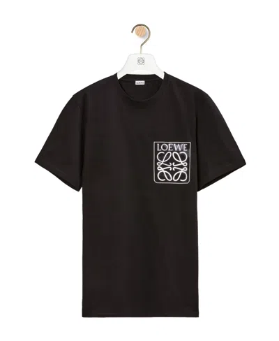 Loewe Anagram Fake Pocket T-shirt In Cotton In Black