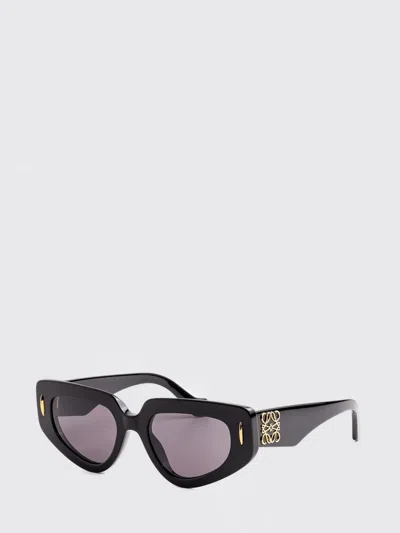 Loewe Anagram Flared Cat-eye Acetate Sunglasses With Contrast Logo In Black