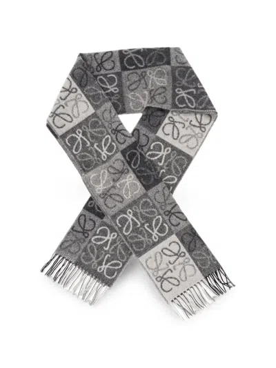 Loewe Anagram Fringed Scarf In Multi