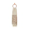 Loewe Anagram Fringed Scarf In Nude