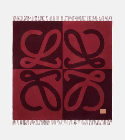 Loewe Anagram Fringed Wool And Cashmere Throw In Multi