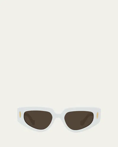 Loewe Anagram Geometric Acetate Sunglasses In Green