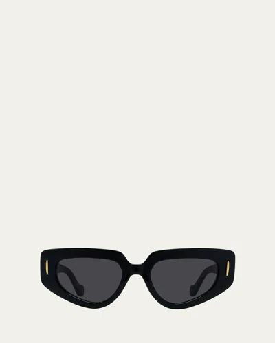 Loewe Anagram Geometric Acetate Sunglasses In Neutral