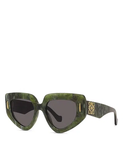Loewe Anagram Geometric Sunglasses, 51mm In Green