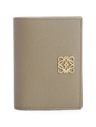 Loewe Anagram Grained Leather Wallet In Brown