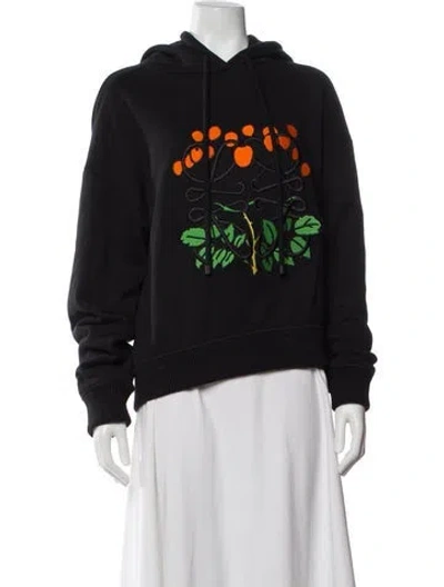 Pre-owned Loewe Anagram Graphic Print Hoodie In Black