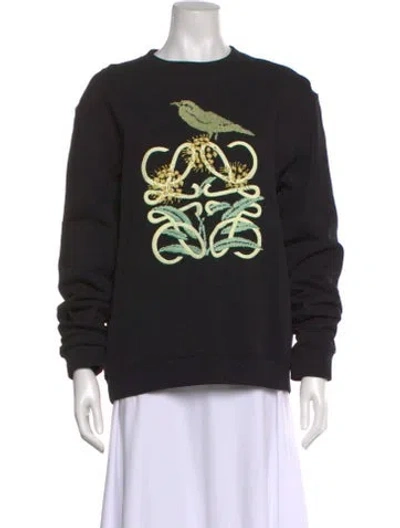 Pre-owned Loewe Anagram Graphic Print Sweatshirt In Black