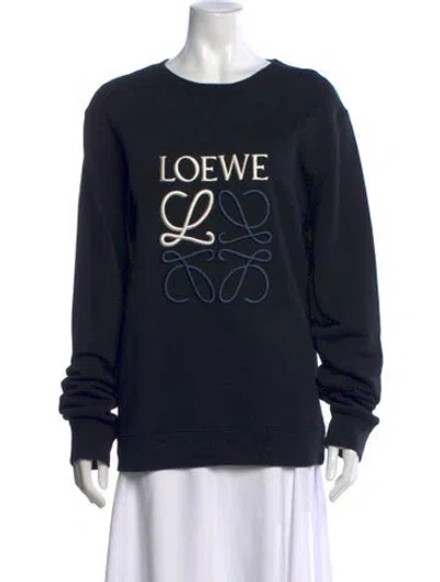 Pre-owned Loewe Anagram Graphic Print Sweatshirt In Black