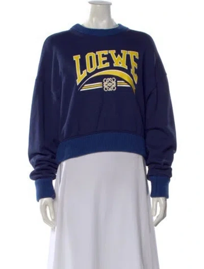 Pre-owned Loewe Anagram Graphic Print Sweatshirt In Blue