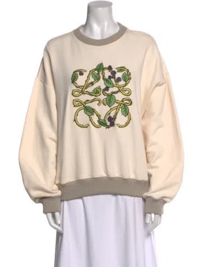 Pre-owned Loewe Anagram Graphic Print Sweatshirt In Neutral