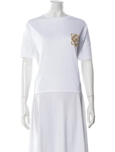 Pre-owned Loewe Anagram Graphic Print T-shirt In White