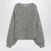 Loewe Anagram Grey Melange Mohair Sweater Women In Gray