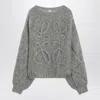 Loewe Anagram Grey Melange Mohair Sweater Women In Gray