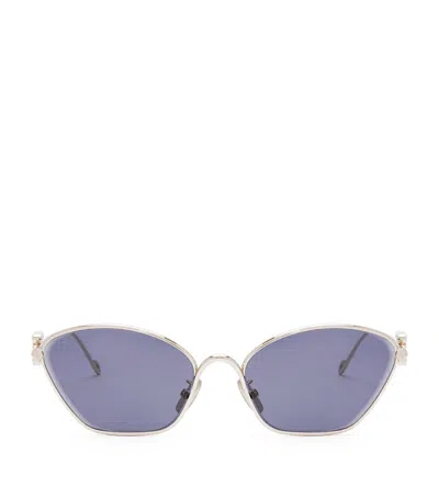 Loewe Anagram Hexagonal Sunglasses In Blue
