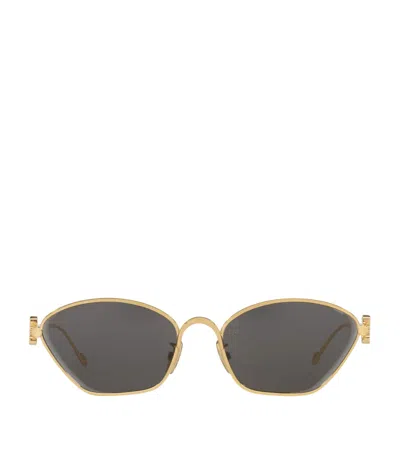 Loewe Anagram Hexagonal Sunglasses In Gold