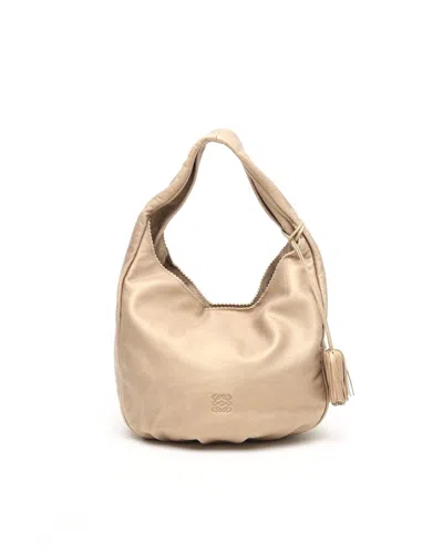 Loewe Anagram Hobo Bag In Gold