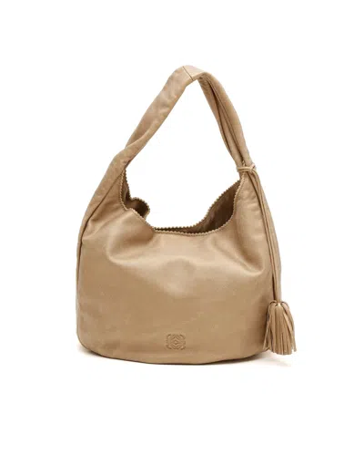 Loewe Anagram Hobo Bag In Gold